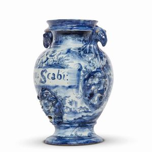 STAGNONE, SAVONA O ALBISOLA,   PRIMA MET SECOLO XVIII  - Asta UNA COLLEZIONE DI VASI DA FARMACIA IN MAIOLICA - Associazione Nazionale - Case d'Asta italiane