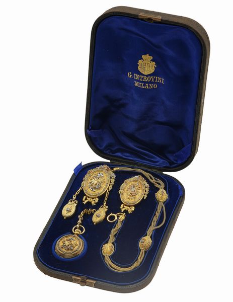 Chtelaine composta da 4 pezzi  - Asta Vintage Jewellery - Associazione Nazionale - Case d'Asta italiane