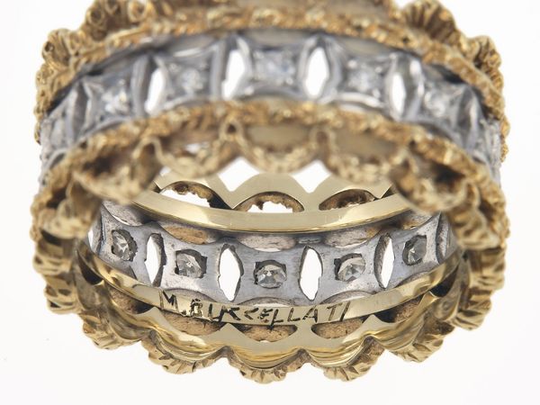 M. Buccellati. Anello con diamanti taglio huit-huit  - Asta Vintage Jewellery - Associazione Nazionale - Case d'Asta italiane