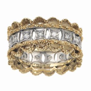 M. Buccellati. Anello con diamanti taglio huit-huit  - Asta Vintage Jewellery - Associazione Nazionale - Case d'Asta italiane