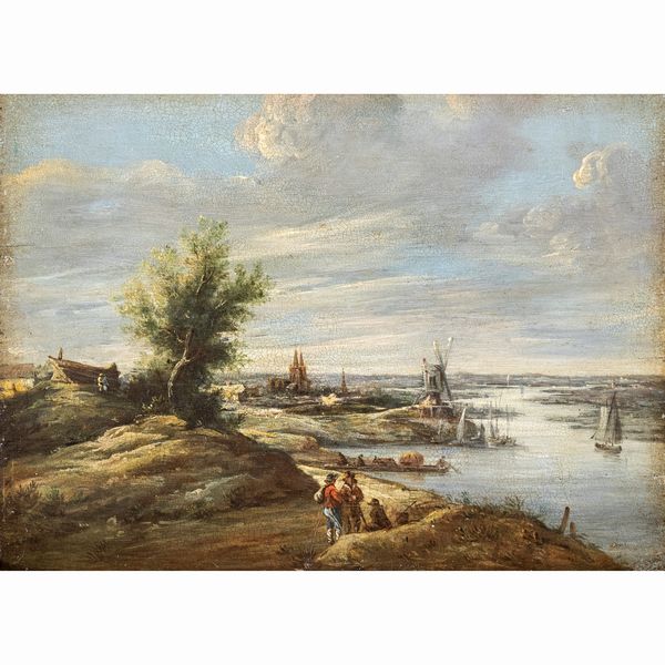 Jan Van Goyen, bottega di  - Asta Arredi, Sculture, Dipinti Antichi e del XIX Secolo - Associazione Nazionale - Case d'Asta italiane