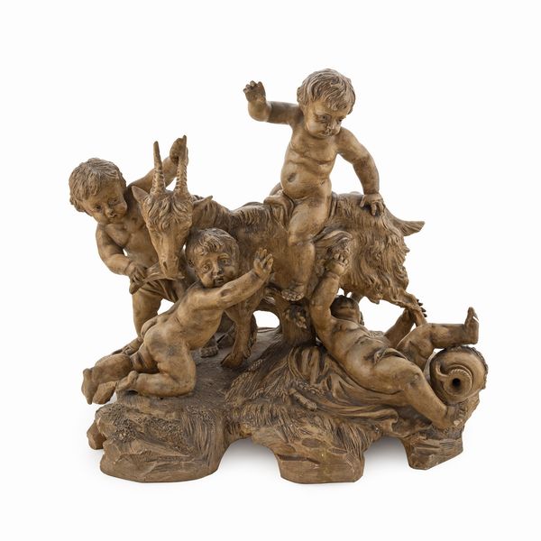 Gruppo in terracotta Sevres  - Asta Arredi, Sculture, Dipinti Antichi e del XIX Secolo - Associazione Nazionale - Case d'Asta italiane