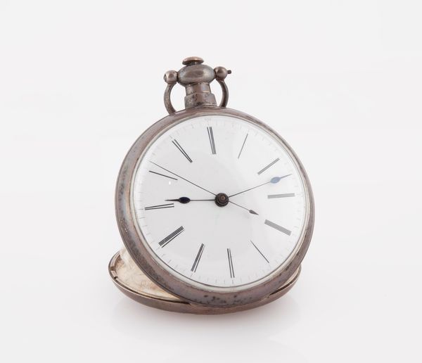 Bovet Freres a Fleurier - Orologio da tasca con secondimetro in argento per il mercato cinese. Meccanismo con scappamento ad ancora. Quadrante in smalto, lancette a pera con secondi centrali. Firmato sul movimento  - Asta Orologi da Polso da Tasca e da Tavolo - Associazione Nazionale - Case d'Asta italiane