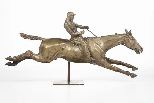 Fonditore del XX secolo Cavallo in corsa con fantino  - Asta Scultura XIX-XX secolo - Associazione Nazionale - Case d'Asta italiane