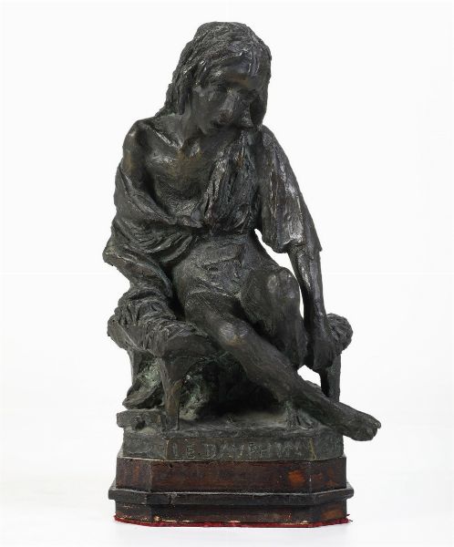 Luigi Belli (1848-1919) Figura seduta, 1918  - Asta Scultura XIX-XX secolo - Associazione Nazionale - Case d'Asta italiane