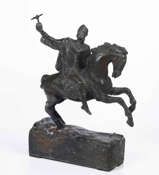 Giannino Castiglioni (Milano 1884 - Lierna 1971) Il Crociato  - Asta Scultura XIX-XX secolo - Associazione Nazionale - Case d'Asta italiane