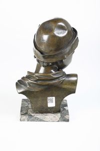 Firmato FEFER , XX secolo Busto di ragazzo  - Asta Scultura XIX-XX secolo - Associazione Nazionale - Case d'Asta italiane