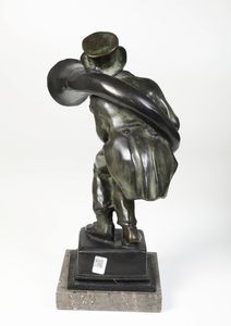 Achille D'Orsi (1845-1929) L'usignolo  - Asta Scultura XIX-XX secolo - Associazione Nazionale - Case d'Asta italiane