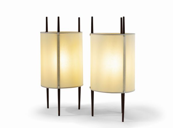 ISAMU NOGUCHI : Due lampade da tavolo mod. 9  - Asta Design 200 - Associazione Nazionale - Case d'Asta italiane