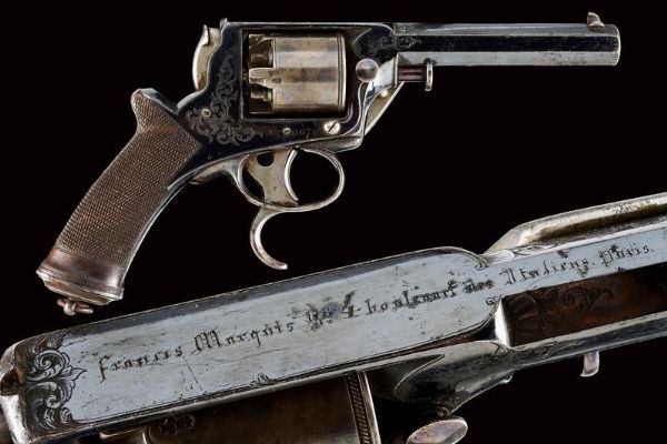 Revolver a luminello brevetto Tranter di Francis Marquis a Parigi  - Asta Rare Armi Antiche e Armature da Tutto il Mondo - Associazione Nazionale - Case d'Asta italiane