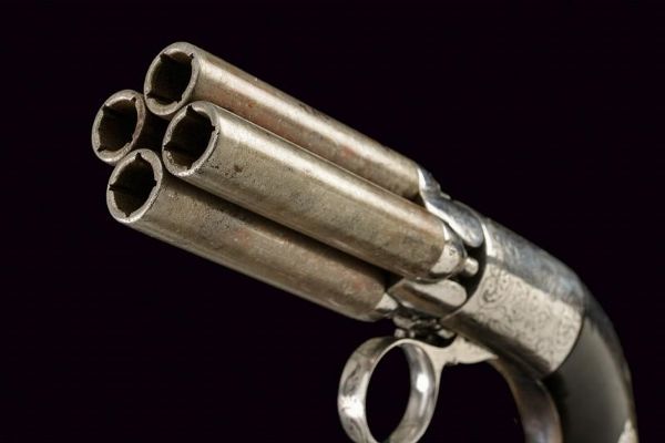 Pepperbox revolver a luminello a quattro colpi di Mariette  - Asta Rare Armi Antiche e Armature da Tutto il Mondo - Associazione Nazionale - Case d'Asta italiane