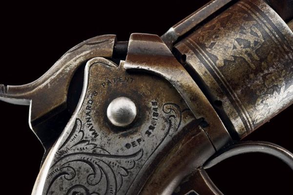 Rarissimo Mass. Arms Co. Maynard Primed Pocket Revolver in cassetta  - Asta Rare Armi Antiche e Armature da Tutto il Mondo - Associazione Nazionale - Case d'Asta italiane