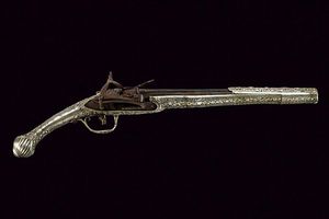 Pistola alla morlacca a pietra focaia con fornimenti in argento  - Asta Rare Armi Antiche e Armature da Tutto il Mondo - Associazione Nazionale - Case d'Asta italiane