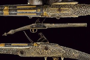 Notevole pistola a pietra focaia in stile Roka in argento  - Asta Rare Armi Antiche e Armature da Tutto il Mondo - Associazione Nazionale - Case d'Asta italiane