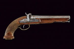 Pistola a luminello da ufficiale  - Asta Rare Armi Antiche e Armature da Tutto il Mondo - Associazione Nazionale - Case d'Asta italiane