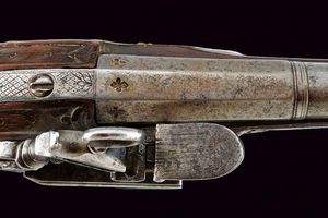 Pistola alla micheletta a pietra focaia  - Asta Rare Armi Antiche e Armature da Tutto il Mondo - Associazione Nazionale - Case d'Asta italiane