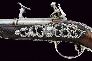 Deliziosa pistola da viaggio alla fiorentina firmata Domenico Guardiani  - Asta Rare Armi Antiche e Armature da Tutto il Mondo - Associazione Nazionale - Case d'Asta italiane