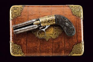 Raro pepperbox revolver a luminello in cassetta  - Asta Rare Armi Antiche e Armature da Tutto il Mondo - Associazione Nazionale - Case d'Asta italiane