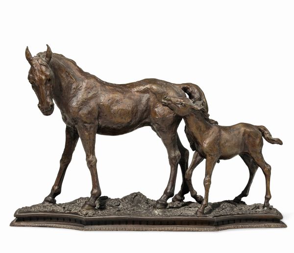 Fonditore del XX secolo Cavallo e puledro  - Asta Sculture del XIX e XX secolo - Associazione Nazionale - Case d'Asta italiane