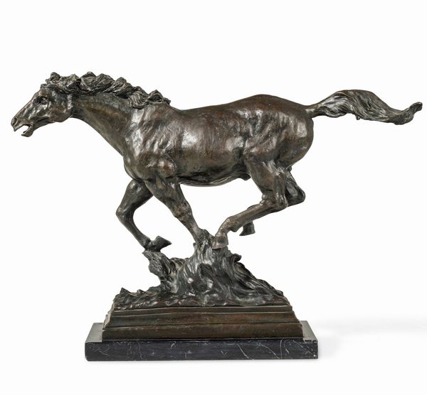 Miguel Fernando Lopez : Cavallo al galoppo  - Asta Sculture del XIX e XX secolo - Associazione Nazionale - Case d'Asta italiane