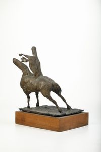 Fonditore del XX secolo Uomo a cavallo  - Asta Sculture del XIX e XX secolo - Associazione Nazionale - Case d'Asta italiane