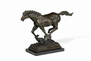 Miguel Fernando Lopez : Cavallo al galoppo  - Asta Sculture del XIX e XX secolo - Associazione Nazionale - Case d'Asta italiane