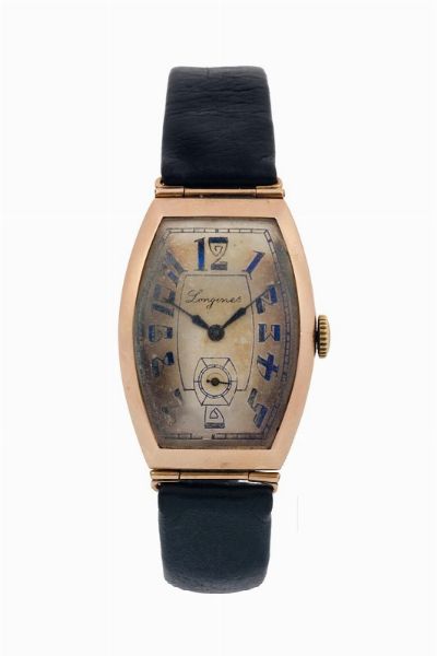 LONGINES : LONGINES, orologio da polso, in oro rosa 18K. Realizzato nel 1920 circa  - Asta Orologi da Polso e da Tasca - Associazione Nazionale - Case d'Asta italiane