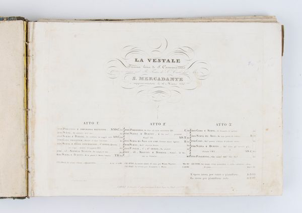 Mercadante, Saverio. LA VESTALE DRAMMA LIRICO DI S. CAMMARANO. Napoli Girard (s.d. metà del XIX secolo)  - Asta Libri antichi, rarit bibliografiche e prime edizioni del '900 - Associazione Nazionale - Case d'Asta italiane