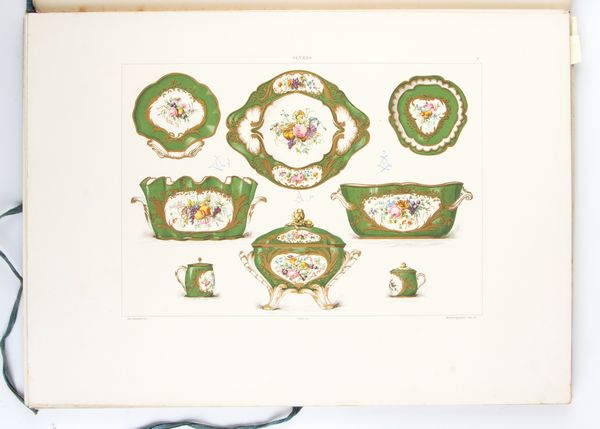 Garnier, Edouard. La porcelaine tendre de Sèvres : 50 planches reproduisant 250 motifs en aquarelle, d'après les originaux, avec une notice historique. Paris : Maison Quantin, [1891?]  - Asta Libri antichi, rarit bibliografiche e prime edizioni del '900 - Associazione Nazionale - Case d'Asta italiane