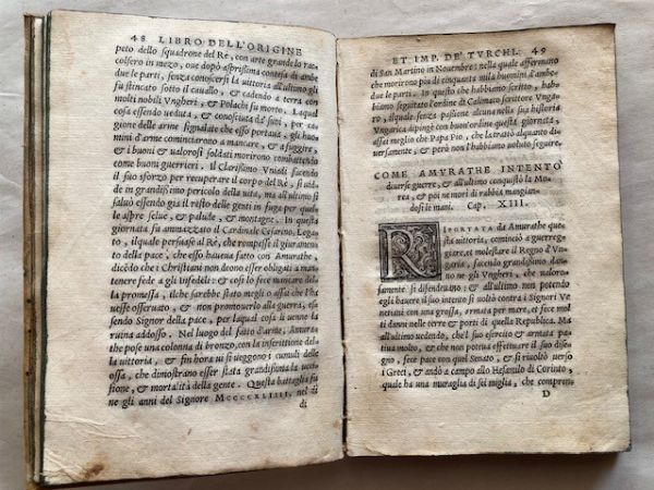 DIAZ TANCO DE FREGENAL, VASCO. Libro dell' origine, et successione dell' imperio de Turchi. Nuovamente tradotto dalla lingua spagnuola nella italiana per il Signor Alfonso di Ulloa. Venice, Gabriel Giolito, 1558.  - Asta Libri antichi, rarit bibliografiche e prime edizioni del '900 - Associazione Nazionale - Case d'Asta italiane