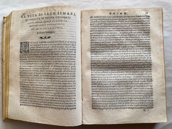 SANSOVINO FRANCESCO. Dell'historia universale dell'origine et imperio de Turchi raccolta da m. Francesco Sansovino. Libri tre. Ne quali si contengono le leggi, gli offici, i costumi di quella natione così in tempo di pace come di guerra ... Con le vite particolari de i principi Ottomanni cominciando dal primo che fondò il Regno sino al presente sultan Solimano. Con Privilegio per anni X. Venice: (Francesco Sansovino editor): appresso Francesco Rampazetto, 1564.  - Asta Libri antichi, rarit bibliografiche e prime edizioni del '900 - Associazione Nazionale - Case d'Asta italiane