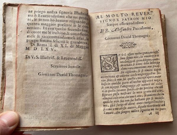 THOMAGNI, GIOVANNI DAVID. Dell'eccellentia de l'huomo sopra quella de la donna libri tre. Compositione dello eccellente iurisconsulto m. Giouanni David Thomagni, ridotta in tre dialoghi. Venice, Giouanni Varisco, 1565.  - Asta Libri antichi, rarit bibliografiche e prime edizioni del '900 - Associazione Nazionale - Case d'Asta italiane