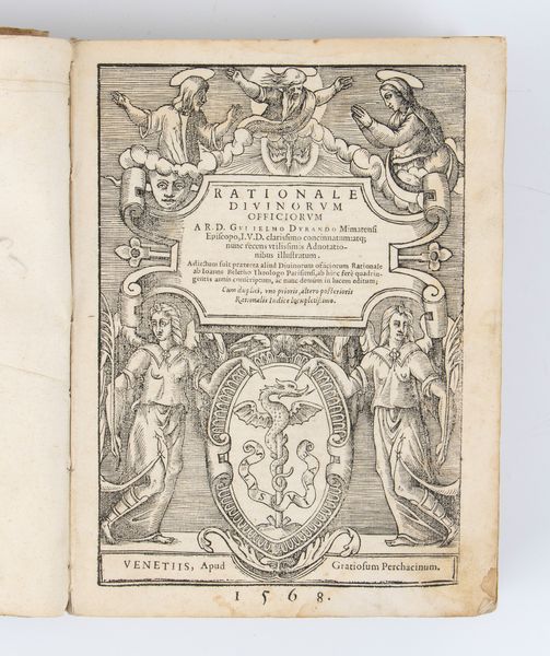 GUILELMUS DURANTUS. RATIONALE DIVINORUM. Venezia 1568  - Asta Libri antichi, rarit bibliografiche e prime edizioni del '900 - Associazione Nazionale - Case d'Asta italiane