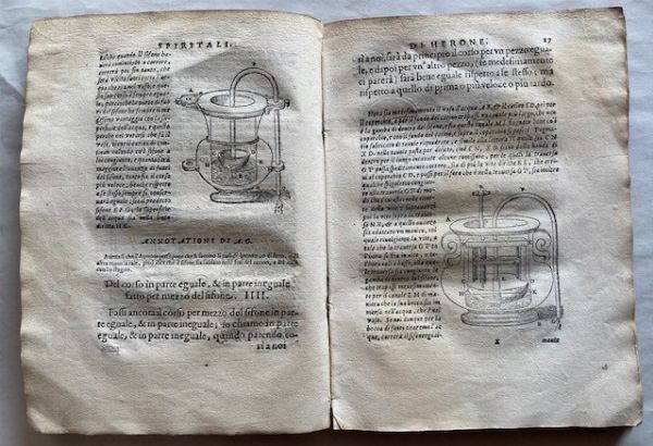 Erone di Alessandria. Spiritali di Herone Alessandrino ridotti in lingua volgare da Alessandro Giorgi da Vrbino. In Vrbino : appresso Bartholomeo, e Simone Ragusij fratelli, 1592  - Asta Libri antichi, rarit bibliografiche e prime edizioni del '900 - Associazione Nazionale - Case d'Asta italiane