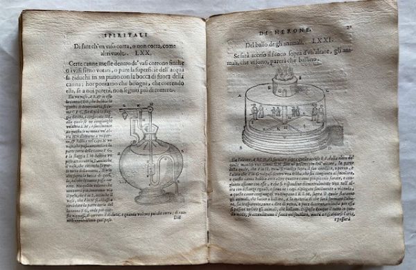 Erone di Alessandria. Spiritali di Herone Alessandrino ridotti in lingua volgare da Alessandro Giorgi da Vrbino. In Vrbino : appresso Bartholomeo, e Simone Ragusij fratelli, 1592  - Asta Libri antichi, rarit bibliografiche e prime edizioni del '900 - Associazione Nazionale - Case d'Asta italiane