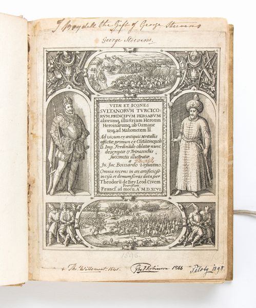 BOISSARD JEAN JACQUES. VITAE ET ICONES SULTANORUM TURCICORUM PRINCIPUM PERSARUM. FRANCOFORTE 1596  - Asta Libri antichi, rarit bibliografiche e prime edizioni del '900 - Associazione Nazionale - Case d'Asta italiane