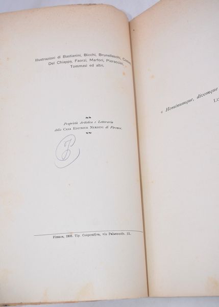 PAOLIERI, Ferdinando. VENERE AGRESTE. POEMA. 1908.  - Asta Libri antichi, rarit bibliografiche e prime edizioni del '900 - Associazione Nazionale - Case d'Asta italiane