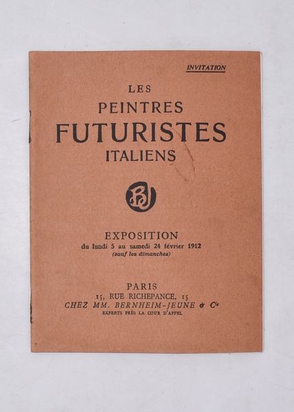 LES PEINTRES FUTURISTES ITALIENS. 1912.  - Asta Libri antichi, rarit bibliografiche e prime edizioni del '900 - Associazione Nazionale - Case d'Asta italiane