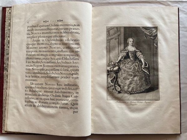CONSTITUTIONES insignis ordinis equitum S. Stephani Regis Apostolici. Viennae (Wien), typis Josephi Kurzbock, Univers. Typographi, 1764. (Bound with the german edition:) Statuta des vortrefflichen Ritter-Ordens des Heiligen Stephani.  Wien, gedruckt bei Joseph Kurzbocken, Universats Buchdruckern, 1764.  - Asta Libri antichi, rarit bibliografiche e prime edizioni del '900 - Associazione Nazionale - Case d'Asta italiane
