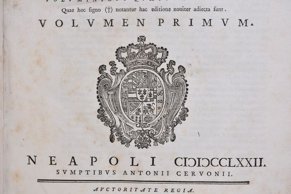 Vario, Domenico Alfeno (1729-ca.1794): Pragmaticae edicta decreta interdicta regiaeque sanctiones Regni Neapolitani quae … Dominicus Alfenus Varius recensuit …” t. I e II sumptibus Antonii Cervonii - Neapoli 1772  - Asta Libri antichi, rarit bibliografiche e prime edizioni del '900 - Associazione Nazionale - Case d'Asta italiane