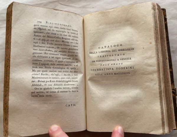 TODERINI, GIAMBATTISTA. Letteratura Turchesca. Venezia: Giacomo Storti, 1787.  - Asta Libri antichi, rarit bibliografiche e prime edizioni del '900 - Associazione Nazionale - Case d'Asta italiane