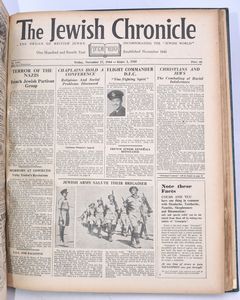 THE JEWISH CHRONICLE  JULY – DEC 1944 The organ of British  Jewry Incorporating The “Jewish World”   Established November 1841  - Asta Libri antichi, rarit bibliografiche e prime edizioni del '900 - Associazione Nazionale - Case d'Asta italiane