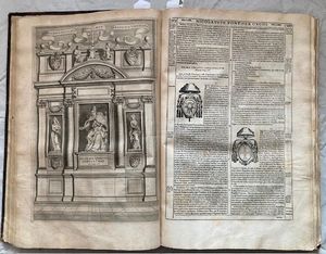 CIACCONIO (Chacón), Alfonso (1540-1599). Vitae, et res gestae pontificum Romanorum et s.r.e. cardinalium... Romæ : cura, et sumptib. Philippi, et Ant. de Rubeis, 1677.  - Asta Libri antichi, rarit bibliografiche e prime edizioni del '900 - Associazione Nazionale - Case d'Asta italiane