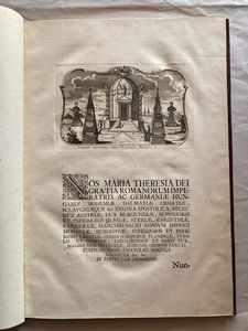 CONSTITUTIONES insignis ordinis equitum S. Stephani Regis Apostolici. Viennae (Wien), typis Josephi Kurzbock, Univers. Typographi, 1764. (Bound with the german edition:) Statuta des vortrefflichen Ritter-Ordens des Heiligen Stephani.  Wien, gedruckt bei Joseph Kurzbocken, Universats Buchdruckern, 1764.  - Asta Libri antichi, rarit bibliografiche e prime edizioni del '900 - Associazione Nazionale - Case d'Asta italiane