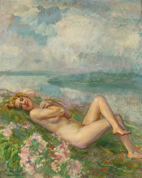 Riccardo Galli : Sogno di primavera (Nudo femminile sul lago di Como)  - Asta Petits-Matres / Arte Figurativa tra XIX e XX Secolo - Parte 1 - Associazione Nazionale - Case d'Asta italiane