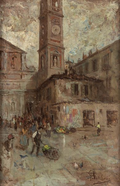 Giovanni Battista Todeschini : Milano, Chiesa di Santo Stefano  - Asta Petits-Matres / Arte Figurativa tra XIX e XX Secolo - Parte 1 - Associazione Nazionale - Case d'Asta italiane