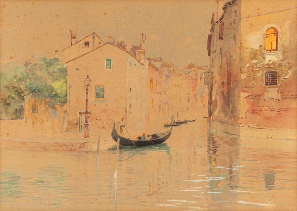 Carlo Brancaccio : Canale veneziano  - Asta Petits-Matres / Arte Figurativa tra XIX e XX Secolo - Parte 1 - Associazione Nazionale - Case d'Asta italiane