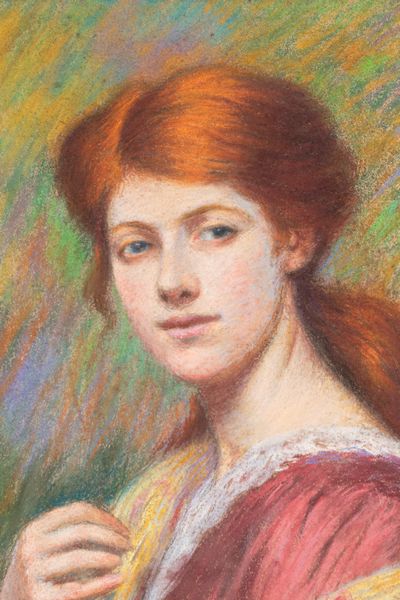 Federico Zandomeneghi : Signorina con scialle giallo  - Asta Petits-Matres / Arte Figurativa tra XIX e XX Secolo - Parte 1 - Associazione Nazionale - Case d'Asta italiane