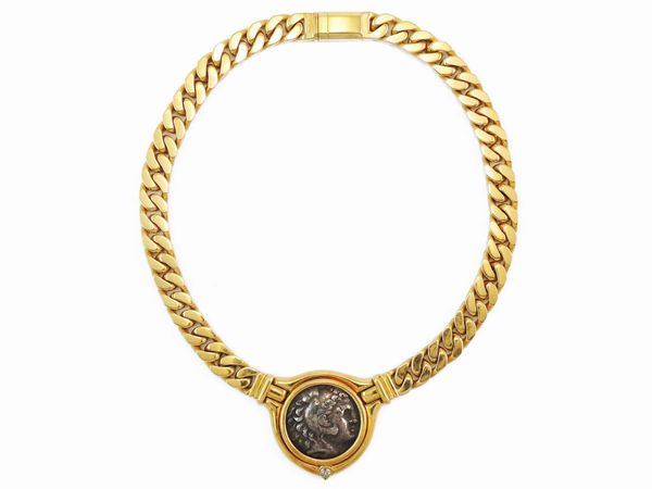 Bulgari, girocollo monete in oro giallo e diamante  - Asta Gioielli e Orologi - Associazione Nazionale - Case d'Asta italiane