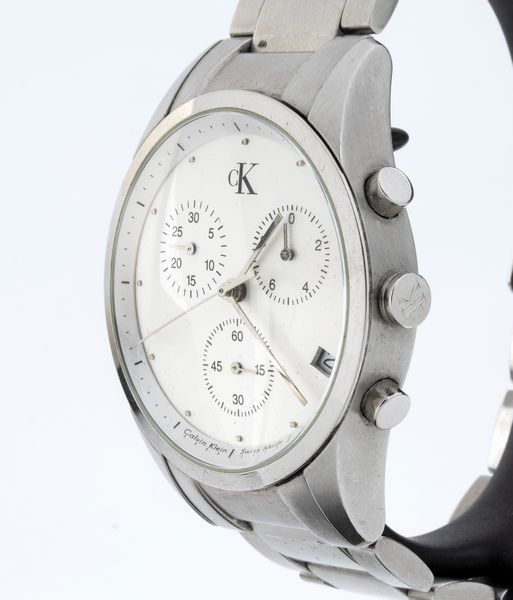 CALVIN KLEIN: orologio polso cronografo in acciaio  - Asta Gioielli e Argenti Moderni e Contemporanei - Associazione Nazionale - Case d'Asta italiane